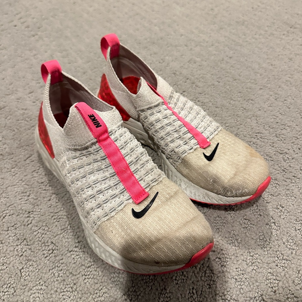 Nike White and Pink Flyknits